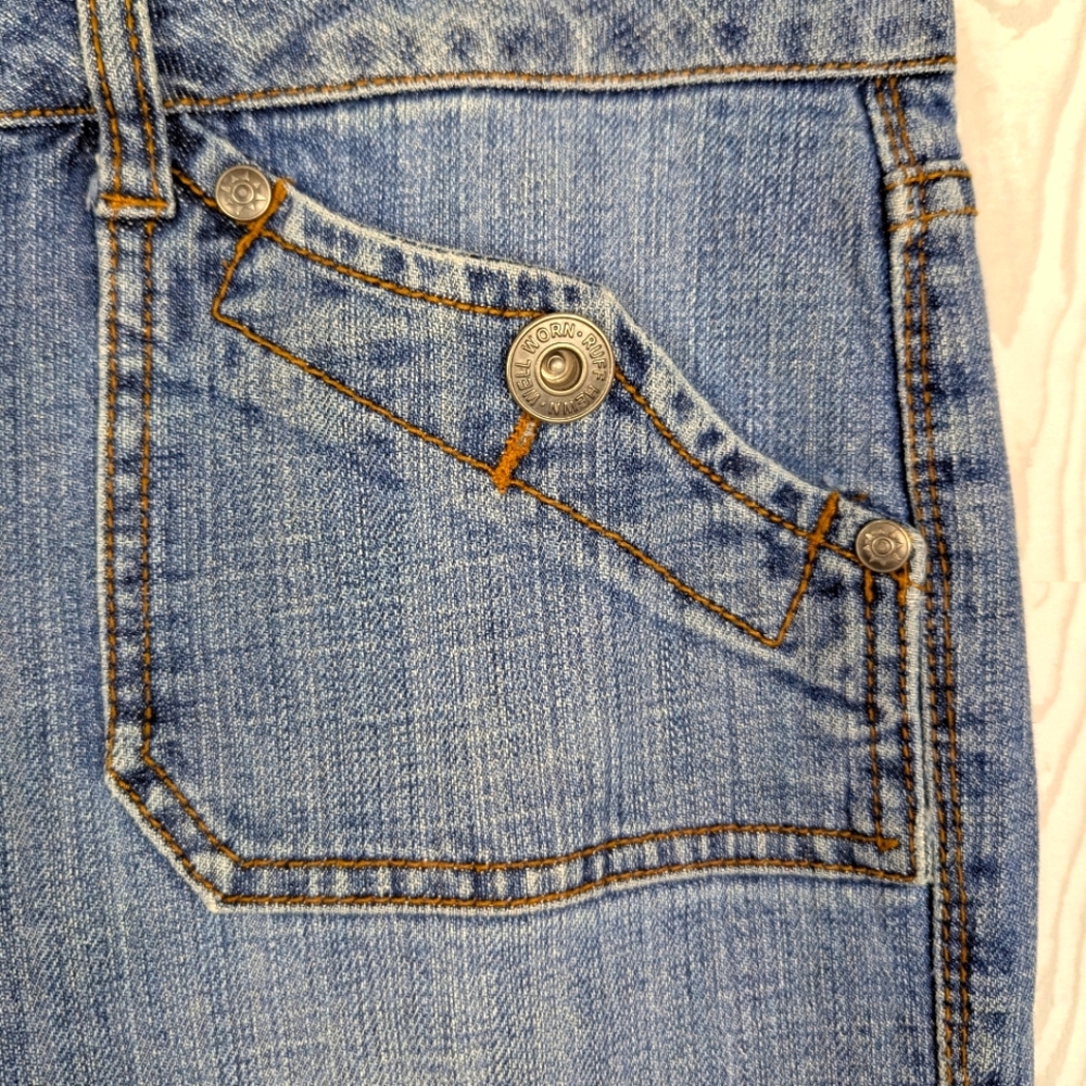Ruff Hewn Capri Cuffed Jeans Women's Size 12 With Flap Pockets Jean Capris - Picture 4 of 14